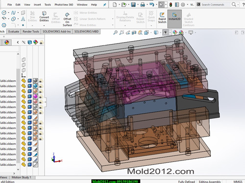 فیلم آموزش طراحی قالب تزریق پلاستیک solidworks